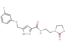 5-[(3-fluorophenoxy)methyl]-N-[2-(2-oxo-1,3-oxazolidin-3-yl)ethyl]-1H-pyrazole-3-carboxamide