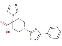 4-(1H-imidazol-1-yl)-1-(4-phenyl-1,3-thiazol-2-yl)piperidine-4-carboxylic acid