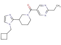 5-({3-[1-(cyclobutylmethyl)-1H-imidazol-2-yl]-1-piperidinyl}carbonyl)-2-ethylpyrimidine