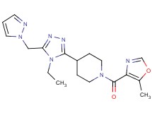 4-[4-ethyl-5-(1H-pyrazol-1-ylmethyl)-4H-1,2,4-triazol-3-yl]-1-[(5-methyl-1,3-oxazol-4-yl)carbonyl]piperidine