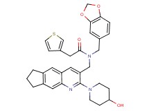 N-(1,3-benzodioxol-5-ylmethyl)-N-{[2-(4-hydroxy-1-piperidinyl)-7,8-dihydro-6H-cyclopenta[g]quinolin-3-yl]methyl}-2-(3-thienyl)acetamide