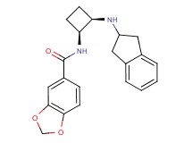 N-[(1S*,2R*)-2-(2,3-dihydro-1H-inden-2-ylamino)cyclobutyl]-1,3-benzodioxole-5-carboxamide