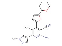 2-amino-5-methyl-6-(1-methyl-1H-pyrazol-4-yl)-4-[5-(tetrahydro-2H-pyran-2-yl)-2-furyl]nicotinonitrile