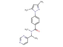4-(3,5-dimethyl-1H-pyrazol-1-yl)-N-methyl-N-[1-(4-pyrimidinyl)ethyl]benzamide
