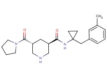 (3R*,5R*)-N-[1-(3-methylbenzyl)cyclopropyl]-5-(pyrrolidin-1-ylcarbonyl)piperidine-3-carboxamide