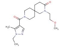 9-[(1-ethyl-5-methyl-1H-pyrazol-4-yl)carbonyl]-2-(2-methoxyethyl)-2,9-diazaspiro[5.5]undecan-3-one