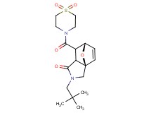 (3aR*,6S*)-2-(2,2-dimethylpropyl)-7-[(1,1-dioxidothiomorpholin-4-yl)carbonyl]-2,3,7,7a-tetrahydro-3a,6-epoxyisoindol-1(6H)-one