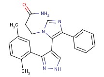 3-{5-[3-(2,5-dimethylphenyl)-1H-pyrazol-4-yl]-4-phenyl-1H-imidazol-1-yl}propanamide