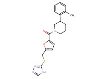 3-(2-methylphenyl)-1-{5-[(4H-1,2,4-triazol-3-ylthio)methyl]-2-furoyl}piperidine