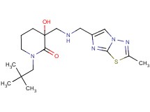 1-(2,2-dimethylpropyl)-3-hydroxy-3-({[(2-methylimidazo[2,1-b][1,3,4]thiadiazol-6-yl)methyl]amino}methyl)piperidin-2-one