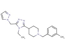 4-[4-ethyl-5-(1H-pyrazol-1-ylmethyl)-4H-1,2,4-triazol-3-yl]-1-(3-methylbenzyl)piperidine