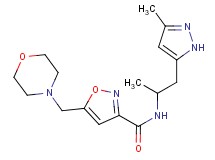 N-[1-methyl-2-(3-methyl-1H-pyrazol-5-yl)ethyl]-5-(morpholin-4-ylmethyl)isoxazole-3-carboxamide