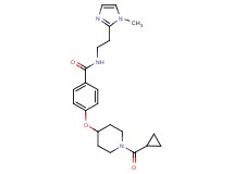 4-{[1-(cyclopropylcarbonyl)piperidin-4-yl]oxy}-N-[2-(1-methyl-1H-imidazol-2-yl)ethyl]benzamide