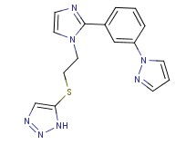 5-[(2-{2-[3-(1H-pyrazol-1-yl)phenyl]-1H-imidazol-1-yl}ethyl)thio]-1H-1,2,3-triazole