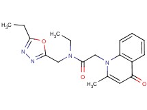 N-ethyl-N-[(5-ethyl-1,3,4-oxadiazol-2-yl)methyl]-2-(2-methyl-4-oxoquinolin-1(4H)-yl)acetamide