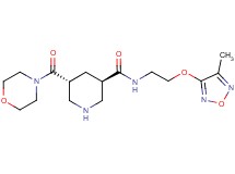 (3R*,5R*)-N-{2-[(4-methyl-1,2,5-oxadiazol-3-yl)oxy]ethyl}-5-(morpholin-4-ylcarbonyl)piperidine-3-carboxamide