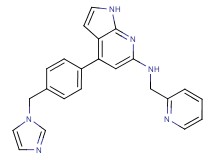 4-[4-(1H-imidazol-1-ylmethyl)phenyl]-N-(pyridin-2-ylmethyl)-1H-pyrrolo[2,3-b]pyridin-6-amine