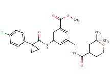 methyl 3-({[1-(4-chlorophenyl)cyclopropyl]carbonyl}amino)-5-({[(2,2-dimethyltetrahydro-2H-pyran-4-yl)carbonyl]amino}methyl)benzoate