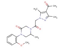 4-[(4-acetyl-3,5-dimethyl-1H-pyrazol-1-yl)acetyl]-1-(2-methoxyphenyl)-5-methyl-2-piperazinone