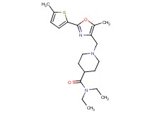 N,N-diethyl-1-{[5-methyl-2-(5-methyl-2-thienyl)-1,3-oxazol-4-yl]methyl}-4-piperidinecarboxamide