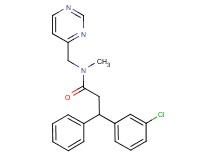 3-(3-chlorophenyl)-N-methyl-3-phenyl-N-(4-pyrimidinylmethyl)propanamide