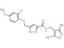 5-[(2-chloro-4-methoxyphenoxy)methyl]-N-[(3,5-dimethyl-1H-pyrazol-4-yl)methyl]-1H-pyrazole-3-carboxamide