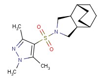 (1R*,2R*,6S*,7S*)-4-[(1,3,5-trimethyl-1H-pyrazol-4-yl)sulfonyl]-4-azatricyclo[5.2.2.0~2,6~]undecane