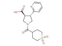 (3S*,4S*)-1-[(1,1-dioxidotetrahydro-2H-thiopyran-4-yl)carbonyl]-4-(2-pyridinyl)-3-pyrrolidinecarboxylic acid