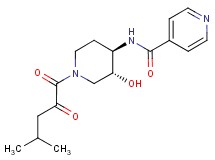 N-[(3R*,4R*)-3-hydroxy-1-(4-methyl-2-oxopentanoyl)piperidin-4-yl]isonicotinamide