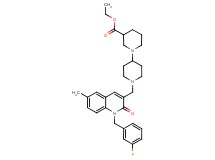 ethyl 1'-{[1-(3-fluorobenzyl)-6-methyl-2-oxo-1,2-dihydro-3-quinolinyl]methyl}-1,4'-bipiperidine-3-carboxylate