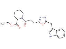 ethyl 1-{3-[5-(1H-indol-3-ylmethyl)-1,3,4-oxadiazol-2-yl]propanoyl}-2-piperidinecarboxylate