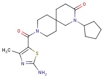 9-[(2-amino-4-methyl-1,3-thiazol-5-yl)carbonyl]-2-cyclopentyl-2,9-diazaspiro[5.5]undecan-3-one