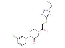 1-(3-chlorophenyl)-4-{[(3-ethyl-1H-1,2,4-triazol-5-yl)thio]acetyl}-2-piperazinone