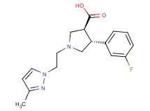 (3S*,4R*)-4-(3-fluorophenyl)-1-[2-(3-methyl-1H-pyrazol-1-yl)ethyl]pyrrolidine-3-carboxylic acid
