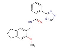 N-[(6-methoxy-2,3-dihydro-1H-inden-5-yl)methyl]-2-(1H-1,2,4-triazol-3-yl)benzamide