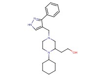 2-{1-cyclohexyl-4-[(3-phenyl-1H-pyrazol-4-yl)methyl]-2-piperazinyl}ethanol