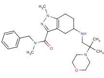 N-benzyl-N,1-dimethyl-5-{[2-methyl-2-(4-morpholinyl)propyl]amino}-4,5,6,7-tetrahydro-1H-indazole-3-carboxamide
