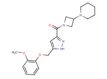 1-[1-({5-[(2-methoxyphenoxy)methyl]-1H-pyrazol-3-yl}carbonyl)azetidin-3-yl]piperidine