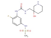 N-{4-fluoro-3-[({[(3-hydroxy-3-piperidinyl)methyl]amino}carbonyl)amino]phenyl}methanesulfonamide hydrochloride