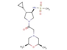 N-((3R*,4S*)-4-cyclopropyl-1-{[(2R*,6S*)-2,6-dimethyl-4-morpholinyl]acetyl}-3-pyrrolidinyl)methanesulfonamide