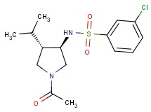 N-[(3R*,4S*)-1-acetyl-4-isopropyl-3-pyrrolidinyl]-3-chlorobenzenesulfonamide