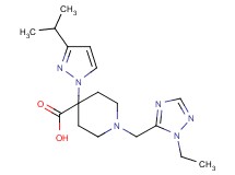 1-[(1-ethyl-1H-1,2,4-triazol-5-yl)methyl]-4-(3-isopropyl-1H-pyrazol-1-yl)piperidine-4-carboxylic acid