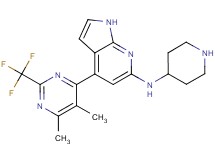 4-[5,6-dimethyl-2-(trifluoromethyl)-4-pyrimidinyl]-N-4-piperidinyl-1H-pyrrolo[2,3-b]pyridin-6-amine hydrochloride