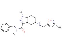 N-benzyl-N,1-dimethyl-5-{[(3-methyl-5-isoxazolyl)methyl]amino}-4,5,6,7-tetrahydro-1H-indazole-3-carboxamide