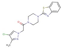 2-{4-[(4-chloro-3-methyl-1H-pyrazol-1-yl)acetyl]-1-piperazinyl}-1,3-benzothiazole
