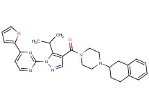 4-(2-furyl)-2-(5-isopropyl-4-{[4-(1,2,3,4-tetrahydro-2-naphthalenyl)-1-piperazinyl]carbonyl}-1H-pyrazol-1-yl)pyrimidine