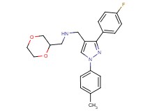 (1,4-dioxan-2-ylmethyl){[3-(4-fluorophenyl)-1-(4-methylphenyl)-1H-pyrazol-4-yl]methyl}amine