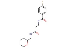 4-fluoro-N-{3-oxo-3-[(tetrahydro-2H-pyran-2-ylmethyl)amino]propyl}benzamide