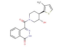 4-{[(3S*,4R*)-3-hydroxy-4-(3-methyl-2-thienyl)piperidin-1-yl]carbonyl}phthalazin-1(2H)-one