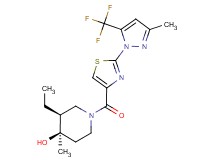 (3S*,4R*)-3-ethyl-4-methyl-1-({2-[3-methyl-5-(trifluoromethyl)-1H-pyrazol-1-yl]-1,3-thiazol-4-yl}carbonyl)piperidin-4-ol